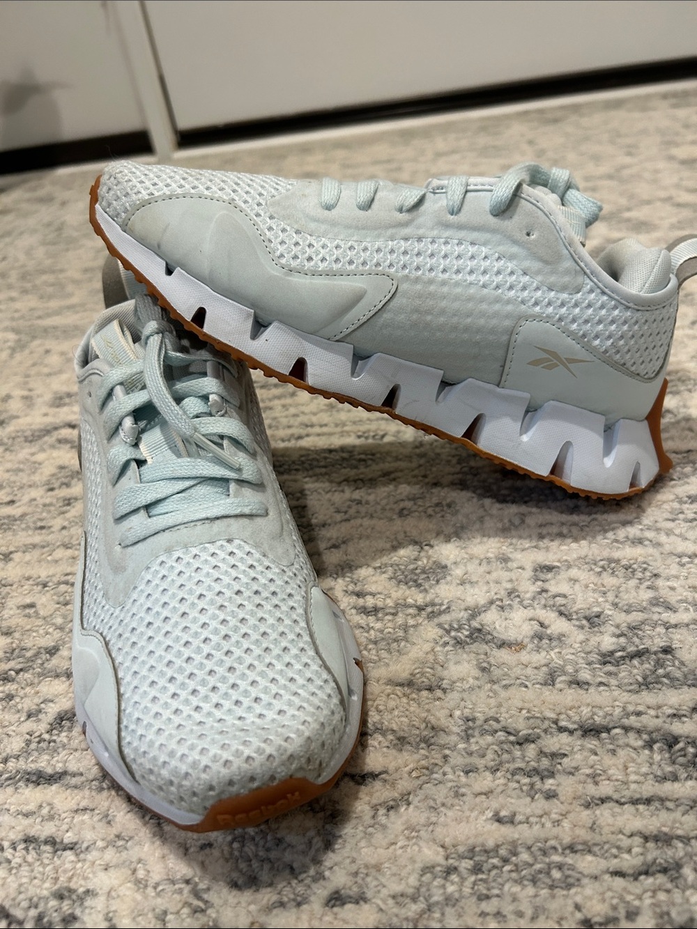Reebok Women’s Zig-Style Athletic Sneakers in Light Mint with Gum Sole 6